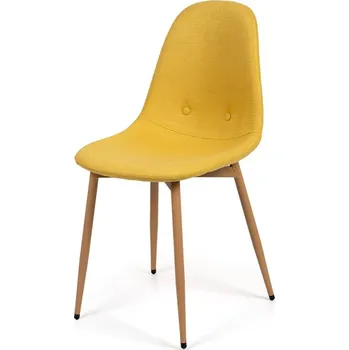 Jídelní židle Vikio Jídelní židle čalouněná žlutá nohy kov HJZ104ZL