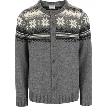 Pánský svetr Pánský luxusní vlněný kardigan Dale of Norway Veafjord Šedá L