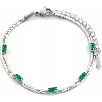 Náramek Stříbrný náramek Smaragdy Jedle Kameny Stylová Ocel Ušlechtilá