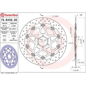 Brzdový kotouč Brzdový kotouč BREMBO 78B40885