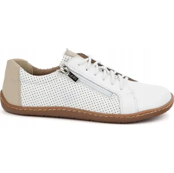 Dámské tenisky BAREFOOT minimalistické kožené boty šněrovací 1243P bílé 38