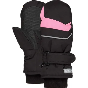 Rukavice Dětské zimní rukavice palčáky Loap Run černé s růžovou