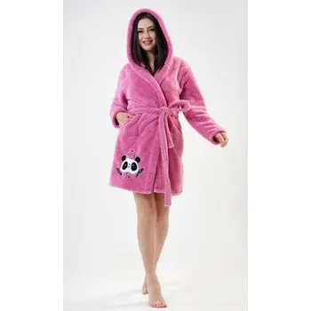 Dámský župan Dámský růžový župan Vienetta Secret PANDA růžová M
