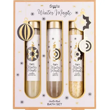 Koupelová sůl Accentra Winter Magic Accentra WInter Magic Shower gel sprchový gel 60 ml + Accentra WInter Magic Bath Oil olej do koupele 60 ml + Accentra WInter Magic Bath Salt sůl do koupele 80 g