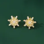 JAY Náušnice se zirkony Sněhové vločky JAY-0071-WX-1458 Zlatá