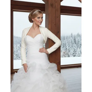 Dámský kožich Plyšové svatební bolerko s dlouhým rukávem - ivory: BF-59 Vybraná velikost: XXL