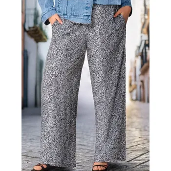 Dámské kalhoty Sinsay - Kalhoty wide leg PLUS SIZE - vícebarevná - 102EP-MLC - 102EP-MLC-1XL