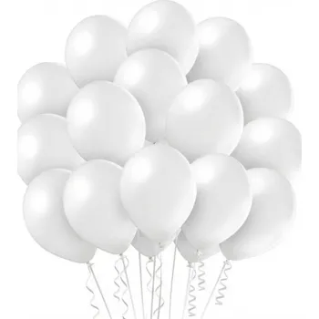 Balónek Latexové balónky bílé metalické lesklé 40ks