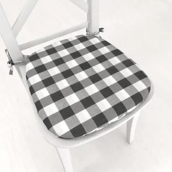 Podsedák Oblý podsedák Rebeka RE-010 Šedo-bílá kostka velká - 39x37x3 cm
