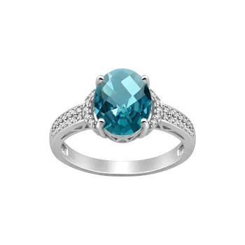 Prsten Stříbrný prsten Calista – SVĚTLE MODRÁ 51