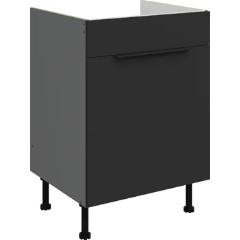 Kuchyňská linka Spodní skříňka pod dřez Aria ANT 60 ZL 1S BB - Premium Box Barva korpusu: Antracit, Barva dvířek: BL - Black AFM