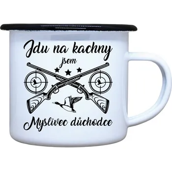 DOBRÝ TRIKO Plecháček s potiskem Myslivec důchodce Velikost plecháčku: 330 ml