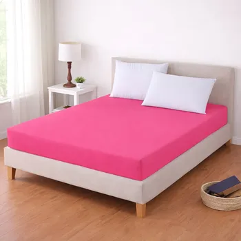 Prostěradlo Luxusní napínací mako-jersey prostěradlo s lycrou DELUXE Collection 180x200cm / 30cm elastické, růžové