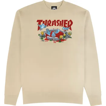 Pánská mikina mikina Thrasher Blood Bath Crewneck sand pískově béžová S