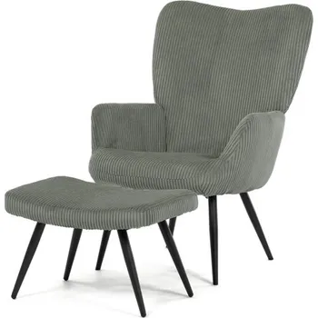 Křeslo Křeslo s taburetem zelená AK-L7285