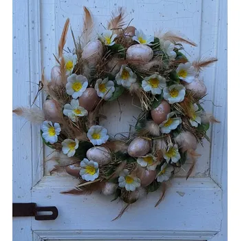 Velikonoční dekorace Velikonoční věnec na dveře ps4170 (jarní dekorace na dveře)
