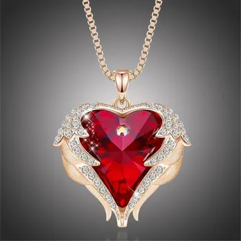 Náhrdelník Éternelle Náhrdelník Swarovski Elements Angel Wings Gold - andělská křídla NH2125-SN8080A(10) Červená 40 cm + 5 cm (prodloužení)