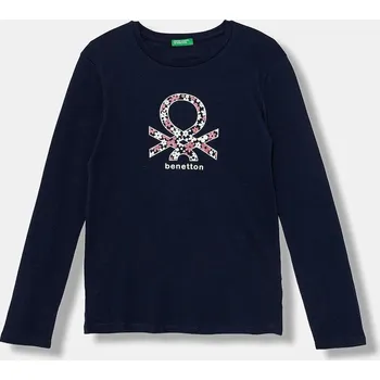 Chlapecké tričko Dětské bavlněné tričko s dlouhým rukávem United Colors of Benetton 3I9WC10Q2.G.seasonal námořnická modř 59X, vel. 160