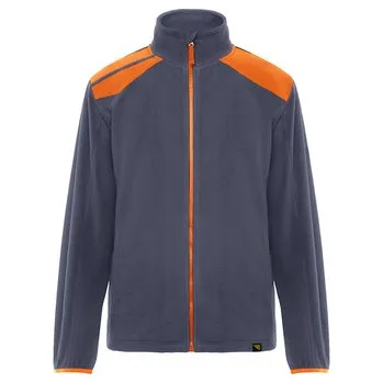 Pánská mikina Pánská fleecová mikina Terrano, modrošedá/oranžová, Velikost S