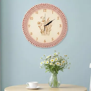 Hodiny Nástěnné hodiny luční kvítí - lososové (hodiny)