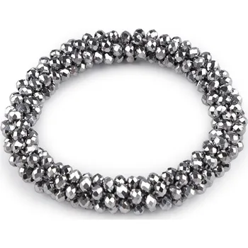 Náramek Náramek / gumička z broušených korálků Varianta: 8 stříbrná AB, Balení: 1 ks