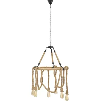 Závěsný lustr Rope 90 cm hnědý