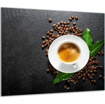 Obraz SKLENĚNÁ OCHRANNÁ DESKA NA SPORÁK 60x52 KÁVA