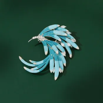 Brož Éternelle Luxusní brož se zirkony Fénix B8093-XR06885F-1 Modrá