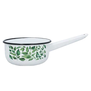 Hrnec Smaltovaný květináč s uchem 1,5 l 16 CM bílý fíkus *9280