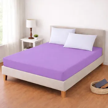 Prostěradlo Luxusní napínací mako-jersey prostěradlo s lycrou do postýlky DELUXE Collection 60x120cm / 20cm elastické, fialové