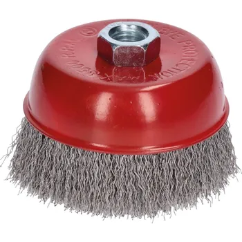 Zábradlí PROTECO kartáč hrnkový NEREZ - 100 mm x M14, nerez 0,35 mm