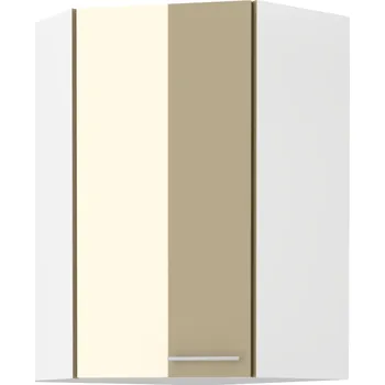 Kuchyňská linka Horní rohová skříňka Lara 60x60 GN-90 1F (45°) Barva korpusu: Bílá, Barva dvířek: Cappucino lesk