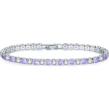 Náramek Sisi Jewelry Náramek se zirkony Robertina Ametyst NR1113-KSB00001(26)/19 Fialová 19 cm