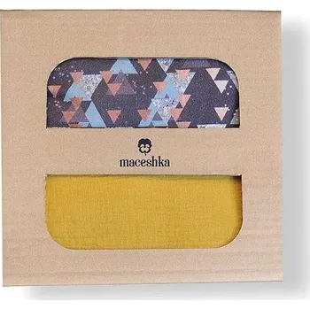 Povlečení Maceshka Povlečení Nature mušelín a bavlna Triangles, mušelín mimosa