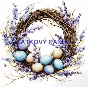 Látkový panel - Věneček jarní - VE-105 Velikost: 15x15cm, Materiál: Teplákovina nepočesaná