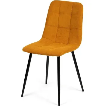 Jídelní židle Vikio Jídelní židle žlutá manšestr látka černá podnož VJZ100ZL-M