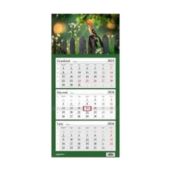 Kalendář Kalendarz 2026 trójdzielny Ptak dudek HELMA