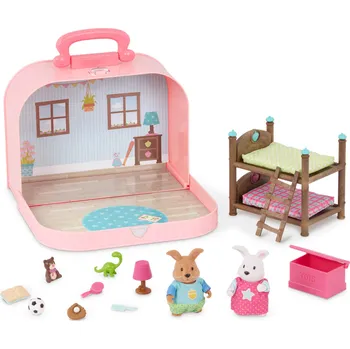 Panenka Li‘l Woodzeez Sada v kufříku s postavičkami Dětský pokoj