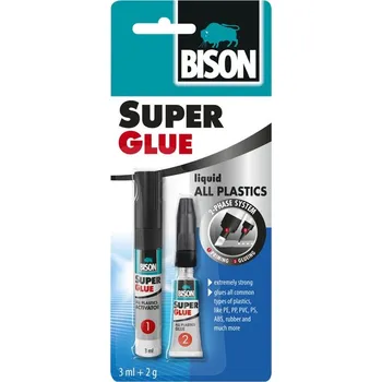 Průmyslové lepidlo Bison Super Glue All Plastic 3 ml + 2 g