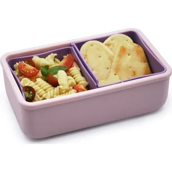 Melii Silikonový bento box na svačinu 700 ml - růžový/fialový