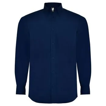 Pánská košile Pánská košile s dlouhým rukávem Aifos, námořnická modrá, Velikost XXL