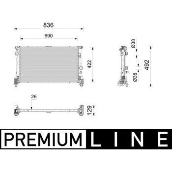 Chladič motoru Chladič vody pro motor MAHLE ORIGINAL CR 2802 000P
