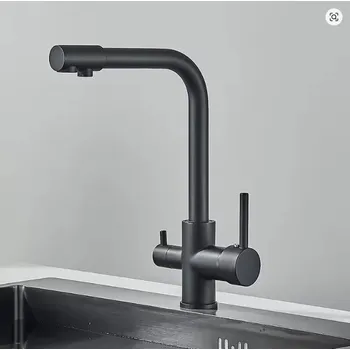 Ochranný vodní filtr Trojcestná dřezová vodovodní baterie Stena černá mat