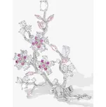 Éternelle Brož se zirkony Švestkový květ B8143-8LXT1271B Stříbrná