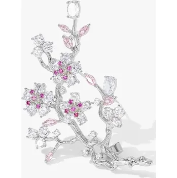 Brož Éternelle Brož se zirkony Švestkový květ B8143-8LXT1271B Stříbrná