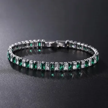 Náramek Sisi Jewelry Náramek se zirkony Rafaela Smaragd NR2135-H167-M(10)/17 Zelená 17 cm