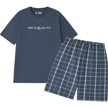 Pánské pyžamo Letní pánské pyžamo Wolf & Wolfie S2575C vel. M tmavě šedé