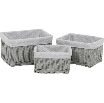 Koš proutěný 3 ks PRN2015 šedá