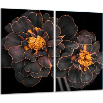 Obraz 2x SKLENĚNÁ OCHRANNÁ DESKA NA SPORÁK 30X52 KVĚTINY 7v1