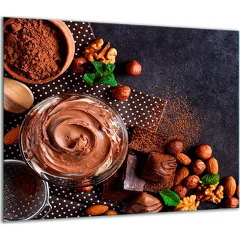 Obraz SKLENĚNÁ OCHRANNÁ DESKA NA SPORÁK 60x52 ČOKOLÁDA